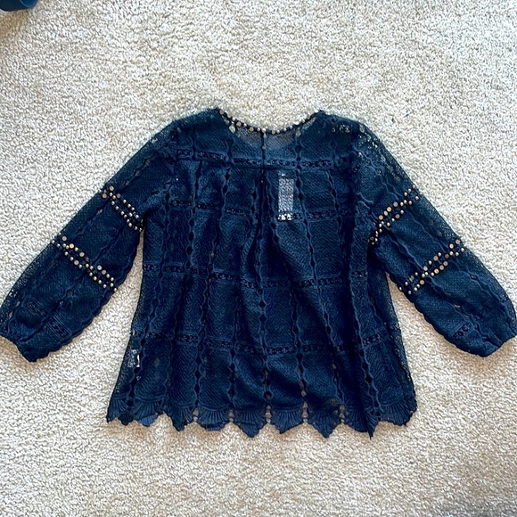 NWT Anthropologie Maeve Smocked Lace Top size M - Picture 2 of 4